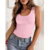 imageZeagoo Womens Double Lined Square Neck Tank Top Sleeveless Basic Crop Tops Trendy Y2K Going Out TopsPink