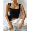 imageZeagoo Womens Sleeveless Crop Top Square Neck Tank Top Workout Fitness Summer Basic Tops 2024 Trendy Going Out TopsBlack