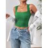imageZeagoo Womens Sleeveless Crop Top Square Neck Tank Top Workout Fitness Summer Basic Tops 2024 Trendy Going Out TopsDynasty Green