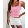 imageZeagoo Womens Sleeveless Crop Top Square Neck Tank Top Workout Fitness Summer Basic Tops 2024 Trendy Going Out TopsLight Pink