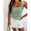 imageZeagoo Womens Sleeveless Crop Top Square Neck Tank Top Workout Fitness Summer Basic Tops 2024 Trendy Going Out TopsOlive Green