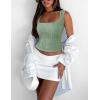 imageZeagoo Womens Sleeveless Crop Top Square Neck Tank Top Workout Fitness Summer Basic Tops 2024 Trendy Going Out TopsOlive Green