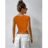 imageZeagoo Womens Sleeveless Crop Top Square Neck Tank Top Workout Fitness Summer Basic Tops 2024 Trendy Going Out TopsOrange