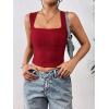 imageZeagoo Womens Sleeveless Crop Top Square Neck Tank Top Workout Fitness Summer Basic Tops 2024 Trendy Going Out TopsRed