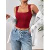 imageZeagoo Womens Sleeveless Crop Top Square Neck Tank Top Workout Fitness Summer Basic Tops 2024 Trendy Going Out TopsRed