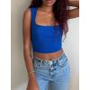 imageZeagoo Womens Sleeveless Crop Top Square Neck Tank Top Workout Fitness Summer Basic Tops 2024 Trendy Going Out TopsRoyal Blue