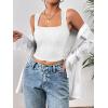 imageZeagoo Womens Sleeveless Crop Top Square Neck Tank Top Workout Fitness Summer Basic Tops 2024 Trendy Going Out TopsWhite
