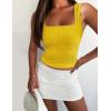 imageZeagoo Womens Sleeveless Crop Top Square Neck Tank Top Workout Fitness Summer Basic Tops 2024 Trendy Going Out TopsYellow