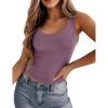 imageZeagoo Womens Double Lined Square Neck Tank Top Sleeveless Basic Crop Tops Trendy Y2K Going Out TopsPurple