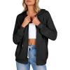 imageZeagoo Womens Lightweight Hoodies Full Zip Up Oversized Sweatshirts with Pockets Long Sleeve Thin Casual Hooded JacketsBlack