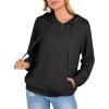 imageZeagoo Womens Lightweight Hoodies Full Zip Up Oversized Sweatshirts with Pockets Long Sleeve Thin Casual Hooded JacketsBlack