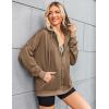 imageZeagoo Womens Lightweight Hoodies Full Zip Up Oversized Sweatshirts with Pockets Long Sleeve Thin Casual Hooded JacketsBrown