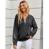 imageZeagoo Womens Lightweight Hoodies Full Zip Up Oversized Sweatshirts with Pockets Long Sleeve Thin Casual Hooded JacketsDark Grey