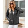 imageZeagoo Womens Lightweight Hoodies Full Zip Up Oversized Sweatshirts with Pockets Long Sleeve Thin Casual Hooded JacketsDark Grey