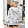 imageZeagoo Womens Lightweight Hoodies Full Zip Up Oversized Sweatshirts with Pockets Long Sleeve Thin Casual Hooded JacketsFloral Printed