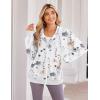 imageZeagoo Womens Lightweight Hoodies Full Zip Up Oversized Sweatshirts with Pockets Long Sleeve Thin Casual Hooded JacketsFloral Printed