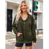 imageZeagoo Womens Lightweight Hoodies Full Zip Up Oversized Sweatshirts with Pockets Long Sleeve Thin Casual Hooded JacketsGreen