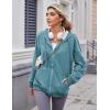 imageZeagoo Womens Lightweight Hoodies Full Zip Up Oversized Sweatshirts with Pockets Long Sleeve Thin Casual Hooded JacketsGrey Blue