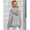 imageZeagoo Womens Lightweight Hoodies Full Zip Up Oversized Sweatshirts with Pockets Long Sleeve Thin Casual Hooded JacketsLight Grey