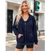 imageZeagoo Womens Lightweight Hoodies Full Zip Up Oversized Sweatshirts with Pockets Long Sleeve Thin Casual Hooded JacketsNavy Blue
