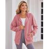 imageZeagoo Womens Lightweight Hoodies Full Zip Up Oversized Sweatshirts with Pockets Long Sleeve Thin Casual Hooded JacketsPink