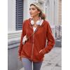 imageZeagoo Womens Lightweight Hoodies Full Zip Up Oversized Sweatshirts with Pockets Long Sleeve Thin Casual Hooded JacketsRed