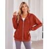 imageZeagoo Womens Lightweight Hoodies Full Zip Up Oversized Sweatshirts with Pockets Long Sleeve Thin Casual Hooded JacketsRed