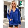 imageZeagoo Womens Lightweight Hoodies Full Zip Up Oversized Sweatshirts with Pockets Long Sleeve Thin Casual Hooded JacketsRoyal Blue