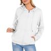 imageZeagoo Womens Lightweight Hoodies Full Zip Up Oversized Sweatshirts with Pockets Long Sleeve Thin Casual Hooded JacketsWhite