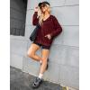 imageZeagoo Womens Lightweight Hoodies Full Zip Up Oversized Sweatshirts with Pockets Long Sleeve Thin Casual Hooded JacketsWine Red