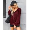 imageZeagoo Womens Lightweight Hoodies Full Zip Up Oversized Sweatshirts with Pockets Long Sleeve Thin Casual Hooded JacketsWine Red