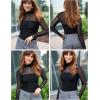 imageZeagoo Womens Sexy Mock Turtle Neck Long Sleeve Tops Sheer Mesh Ruched Trendy Going Out Shirts BlouseBlack
