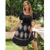 imageZeagoo Womens Summer Dress Casual Puff Sleeve Square Neck Midi Dresses Tiered Beach Vacation ALine Sundress with Pockets01black Floral 4