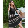 imageZeagoo Womens Summer Dress Casual Puff Sleeve Square Neck Midi Dresses Tiered Beach Vacation ALine Sundress with Pockets01black Floral 4