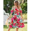 imageZeagoo Womens Summer Dress Casual Puff Sleeve Square Neck Midi Dresses Tiered Beach Vacation ALine Sundress with Pockets01red Floral