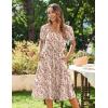 imageZeagoo Womens Summer Dress Casual Puff Sleeve Square Neck Midi Dresses Tiered Beach Vacation ALine Sundress with Pockets01royal Blue Floral