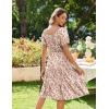 imageZeagoo Womens Summer Dress Casual Puff Sleeve Square Neck Midi Dresses Tiered Beach Vacation ALine Sundress with Pockets01royal Blue Floral