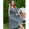 imageZeagoo Womens Summer Dress Casual Puff Sleeve Square Neck Midi Dresses Tiered Beach Vacation ALine Sundress with PocketsBlue Floral