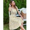 imageZeagoo Womens Summer Dress Casual Puff Sleeve Square Neck Midi Dresses Tiered Beach Vacation ALine Sundress with PocketsLight Yellow Floral