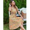 imageZeagoo Womens Summer Dress Casual Puff Sleeve Square Neck Midi Dresses Tiered Beach Vacation ALine Sundress with PocketsYellow Floral