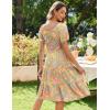 imageZeagoo Womens Summer Dress Casual Puff Sleeve Square Neck Midi Dresses Tiered Beach Vacation ALine Sundress with PocketsYellow Floral