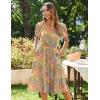 imageZeagoo Womens Summer Dress Casual Puff Sleeve Square Neck Midi Dresses Tiered Beach Vacation ALine Sundress with PocketsYellow Floral