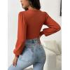 imageZeagoo Women 2024 Long Puff Sleeve Sweater Fall Slim Fit Pullover Tops Crewneck Ribbed Knit Bodysuit Jumpsuit SXXLCaramel