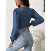 imageZeagoo Women 2024 Long Puff Sleeve Sweater Fall Slim Fit Pullover Tops Crewneck Ribbed Knit Bodysuit Jumpsuit SXXLNavy Blue