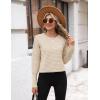 imageZeagoo Womens 2025 Fall Sweaters Casual Long Sleeve Crew Neck Ribbed Knit Side Slit Pullover SweaterApricot