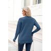 imageZeagoo Womens 2025 Fall Sweaters Casual Long Sleeve Crew Neck Ribbed Knit Side Slit Pullover SweaterBlue