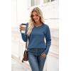 imageZeagoo Womens 2025 Fall Sweaters Casual Long Sleeve Crew Neck Ribbed Knit Side Slit Pullover SweaterBlue