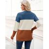 imageZeagoo Womens 2025 Fall Sweaters Casual Long Sleeve Crew Neck Ribbed Knit Side Slit Pullover SweaterColorblock 458