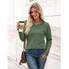 imageZeagoo Womens 2025 Fall Sweaters Casual Long Sleeve Crew Neck Ribbed Knit Side Slit Pullover SweaterDark Green