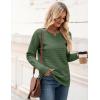 imageZeagoo Womens 2025 Fall Sweaters Casual Long Sleeve Crew Neck Ribbed Knit Side Slit Pullover SweaterDark Green